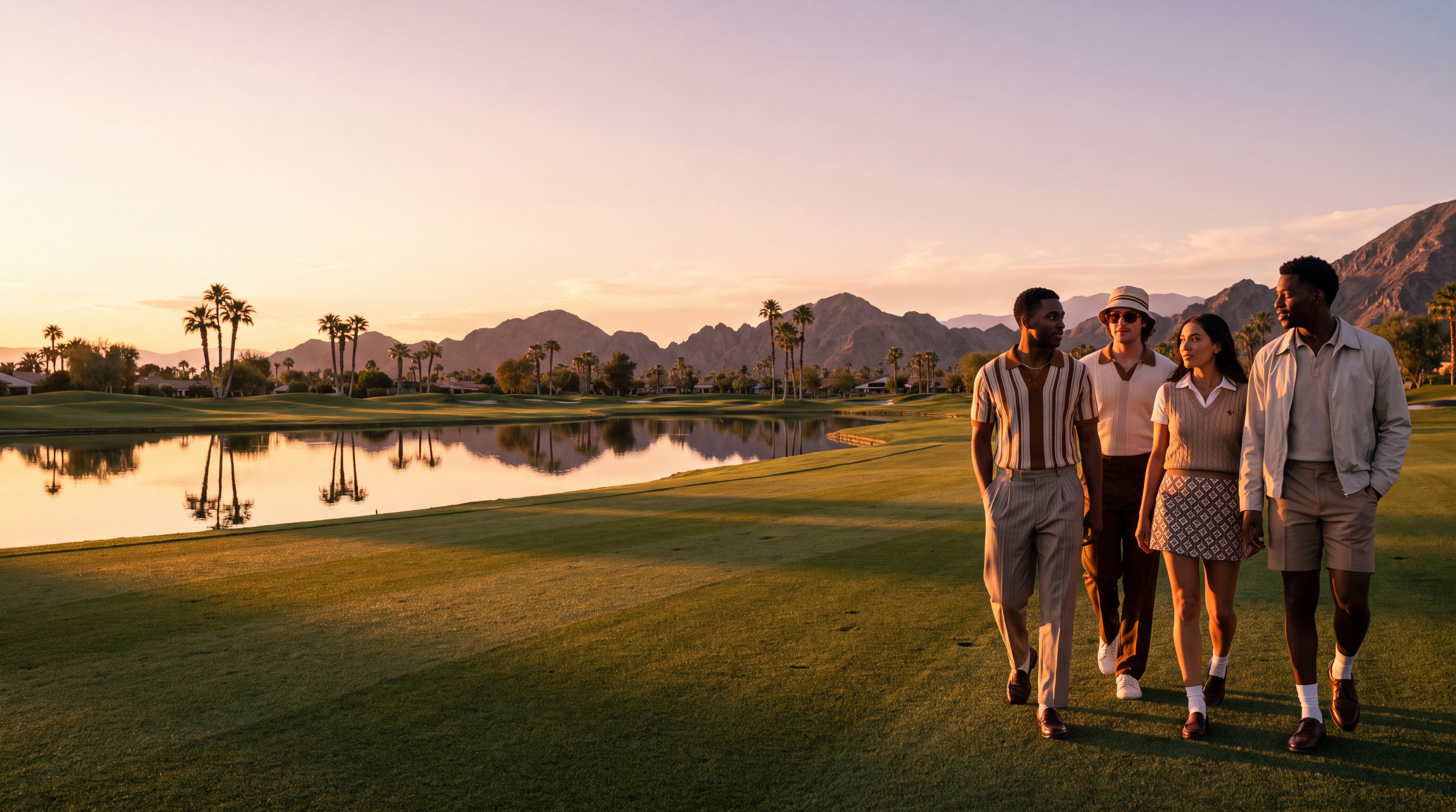A Los Angeles golf course at golden hour
